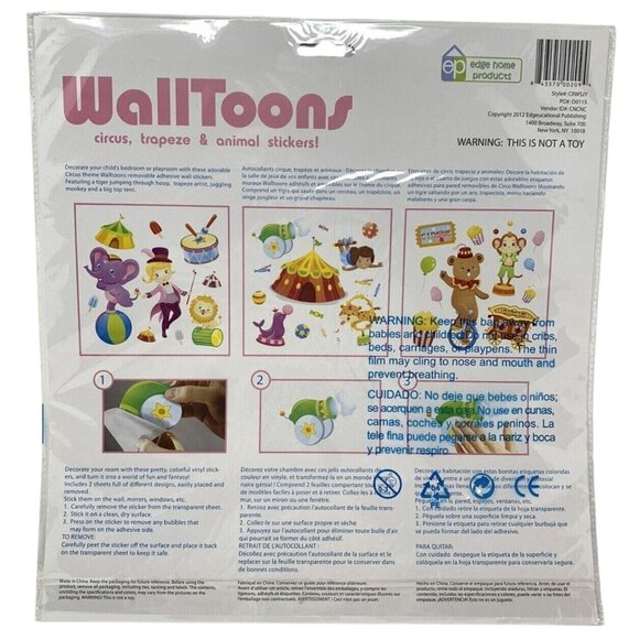 Circus Theme Bedroom Vinyl Decal Wall Decor Big Top Elephant Lion Ring Master - Picture 5 of 5